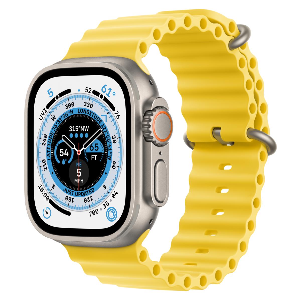 

Apple Watch Ultra GPS + Cellular, 49mm Titanium Case with Yellow Ocean Band