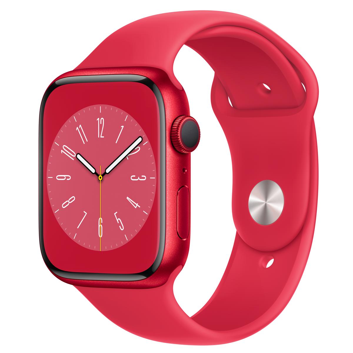 

Apple Watch Series 8 GPS + Cellular, 45mm RED Aluminum Case w/RED Sport Band,M/L