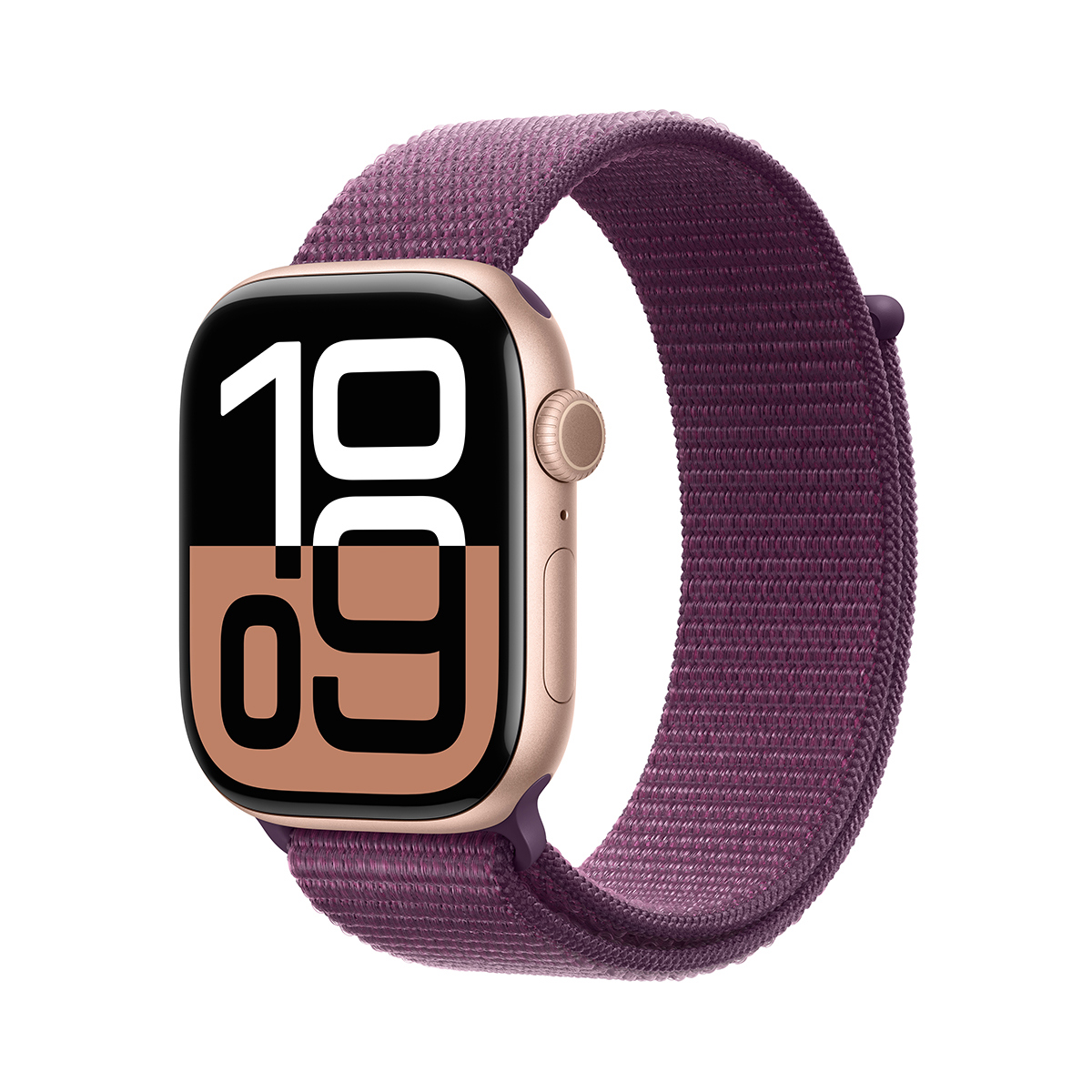 

Apple Watch Series 10 GPS Aluminum Case Adjustable Strap Plum Sport Loop Rose Gold 42mm