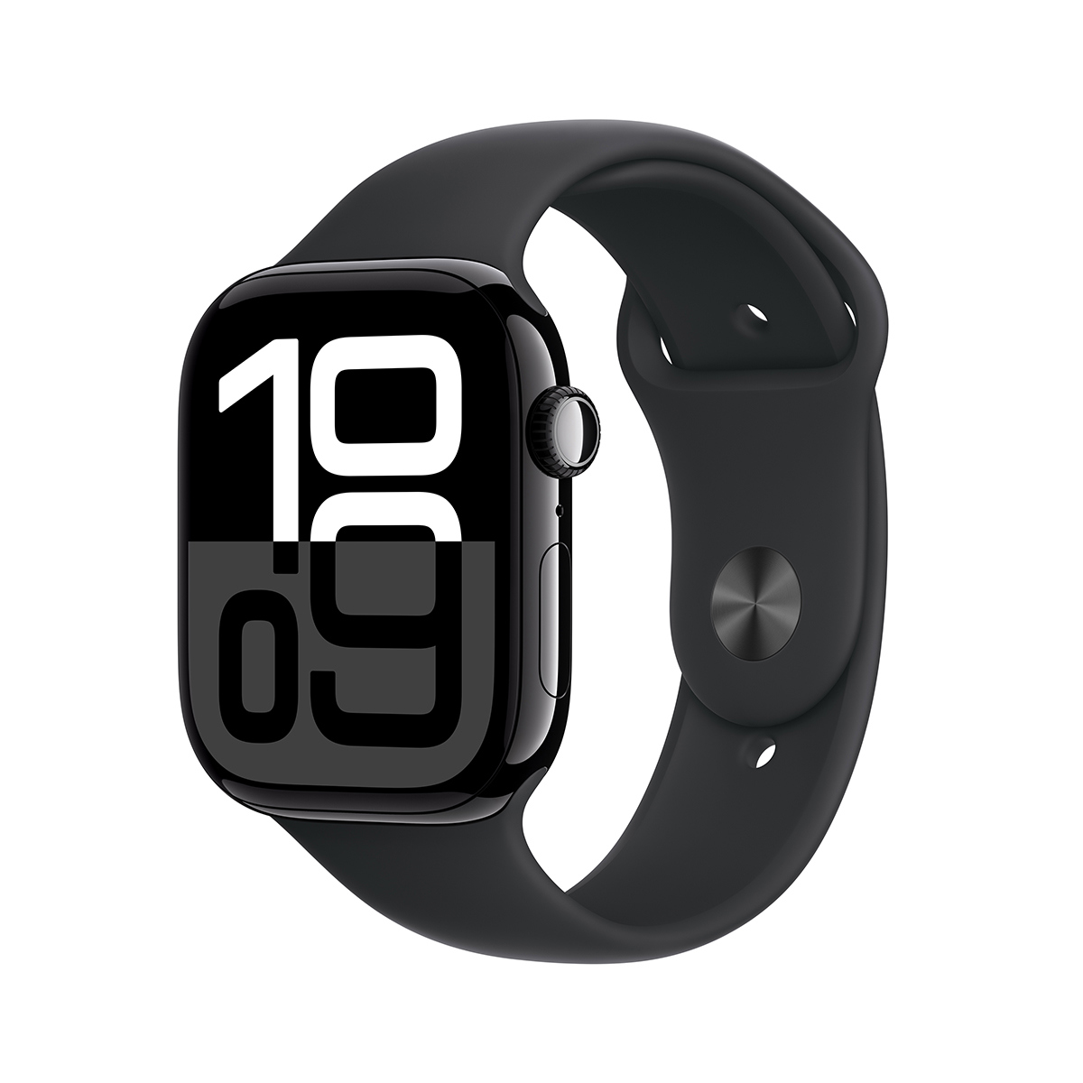 Image of Apple Watch Series 10 GPS Aluminum Case Small/Medium Black Sport Band Jet Black 46mm