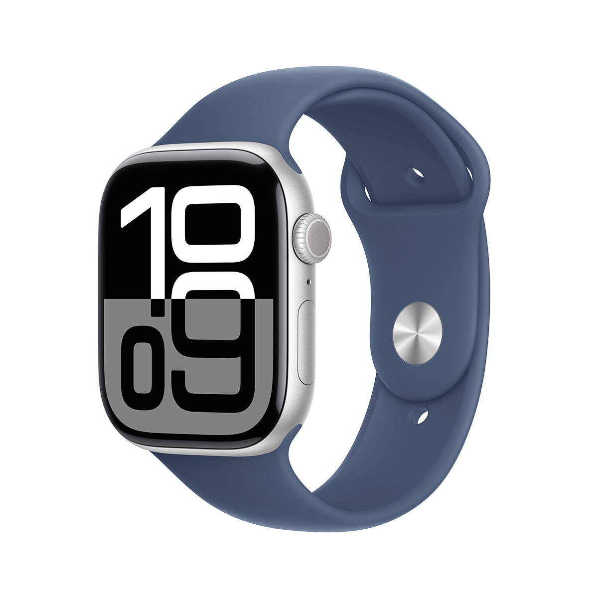 

Apple Watch Series 10 GPS + Cellular Aluminum Case Small/Medium Denim Sport Band Silver 42mm
