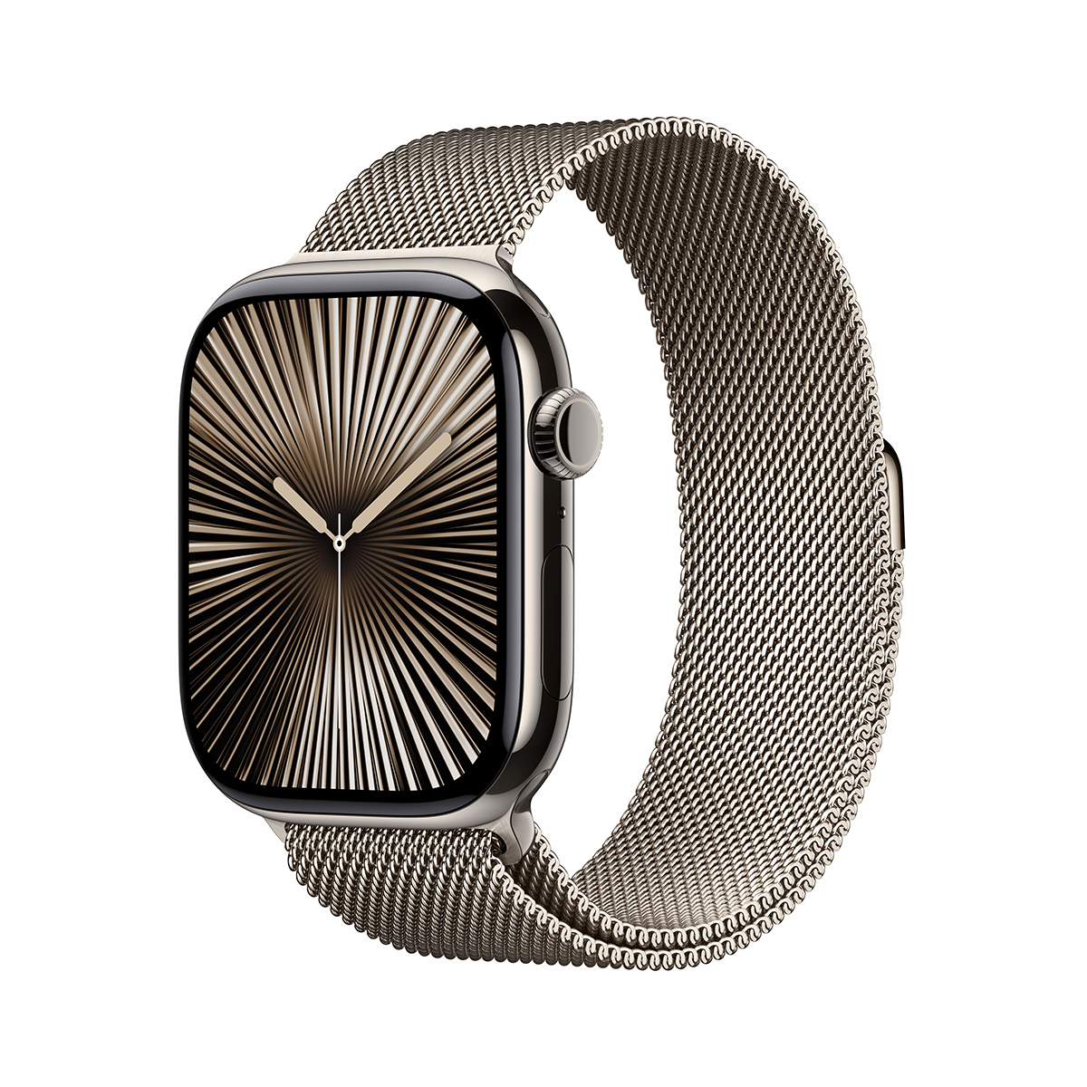 

Apple Watch Series 10 GPS + Cellular Titanium Case Adjustable Strap Natural Milanese Loop Natural 42mm