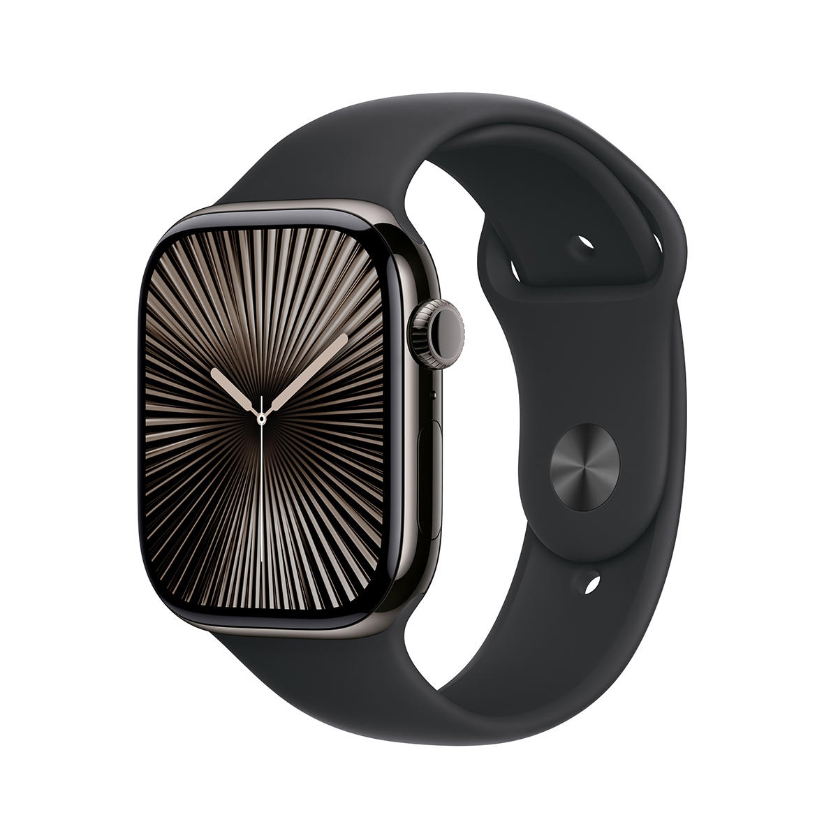 

Apple Watch Series 10 GPS + Cellular Titanium Case Small/Medium Black Sport Band Slate 46mm