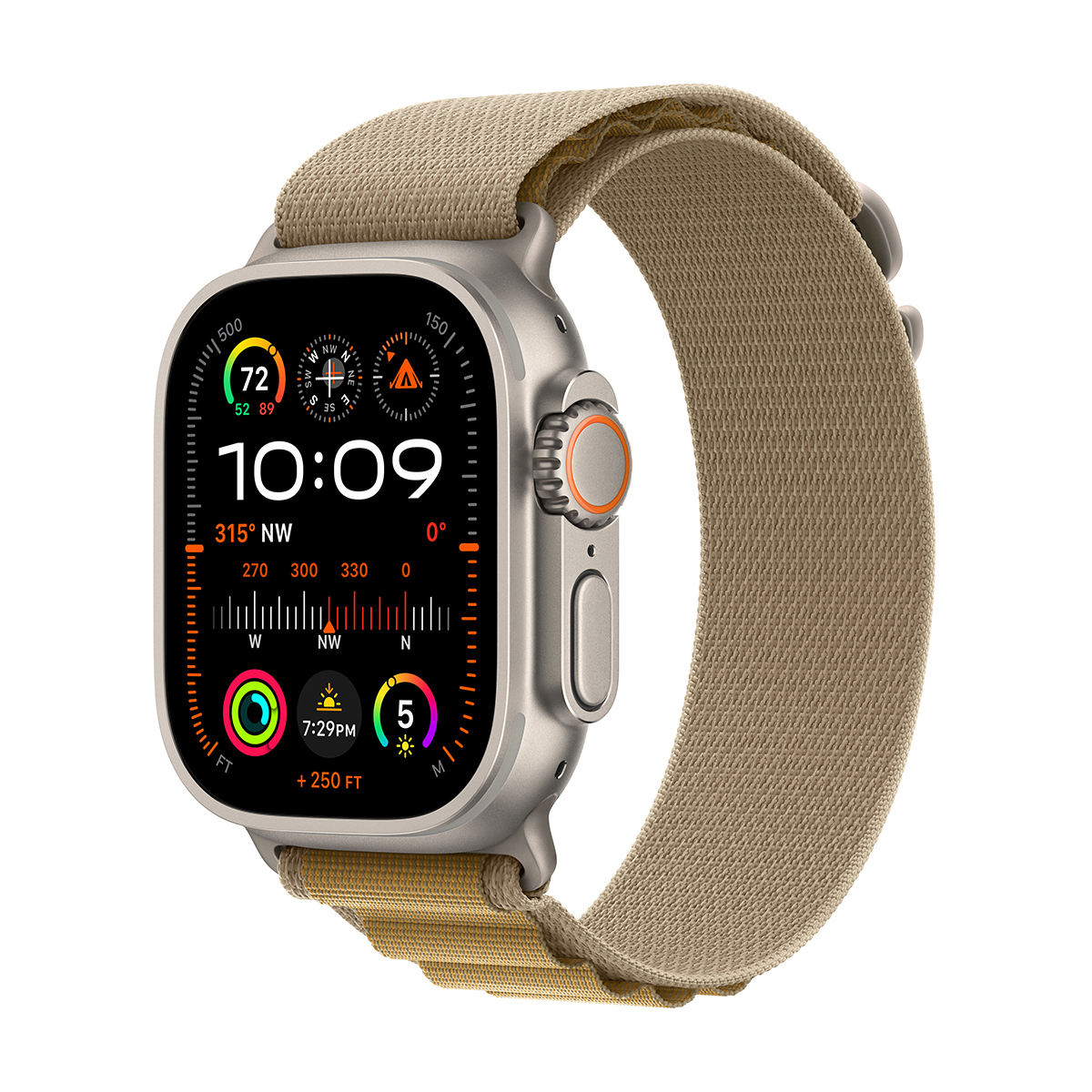 

Apple Watch Ultra 2 GPS + Cellular 49mm Titanium Case (2024) Large Tan Alpine Loop Natural