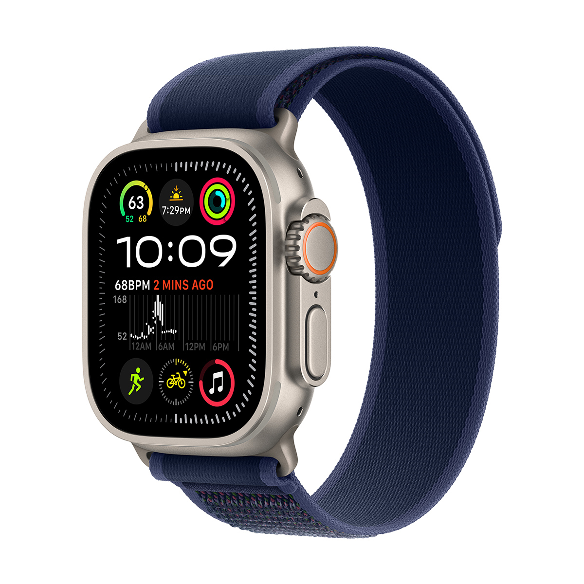 

Apple Watch Ultra 2 GPS + Cellular 49mm Titanium Case (2024) Medium/Large Blue Trail Loop Natural