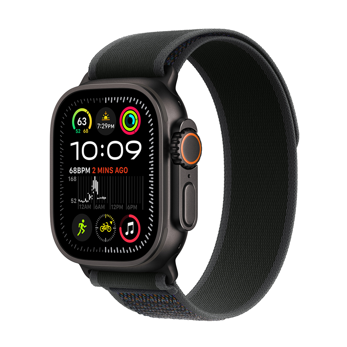 Image of Apple Watch Ultra 2 GPS + Cellular 49mm Titanium Case (2024) Large Dark Green Alpine Loop Black