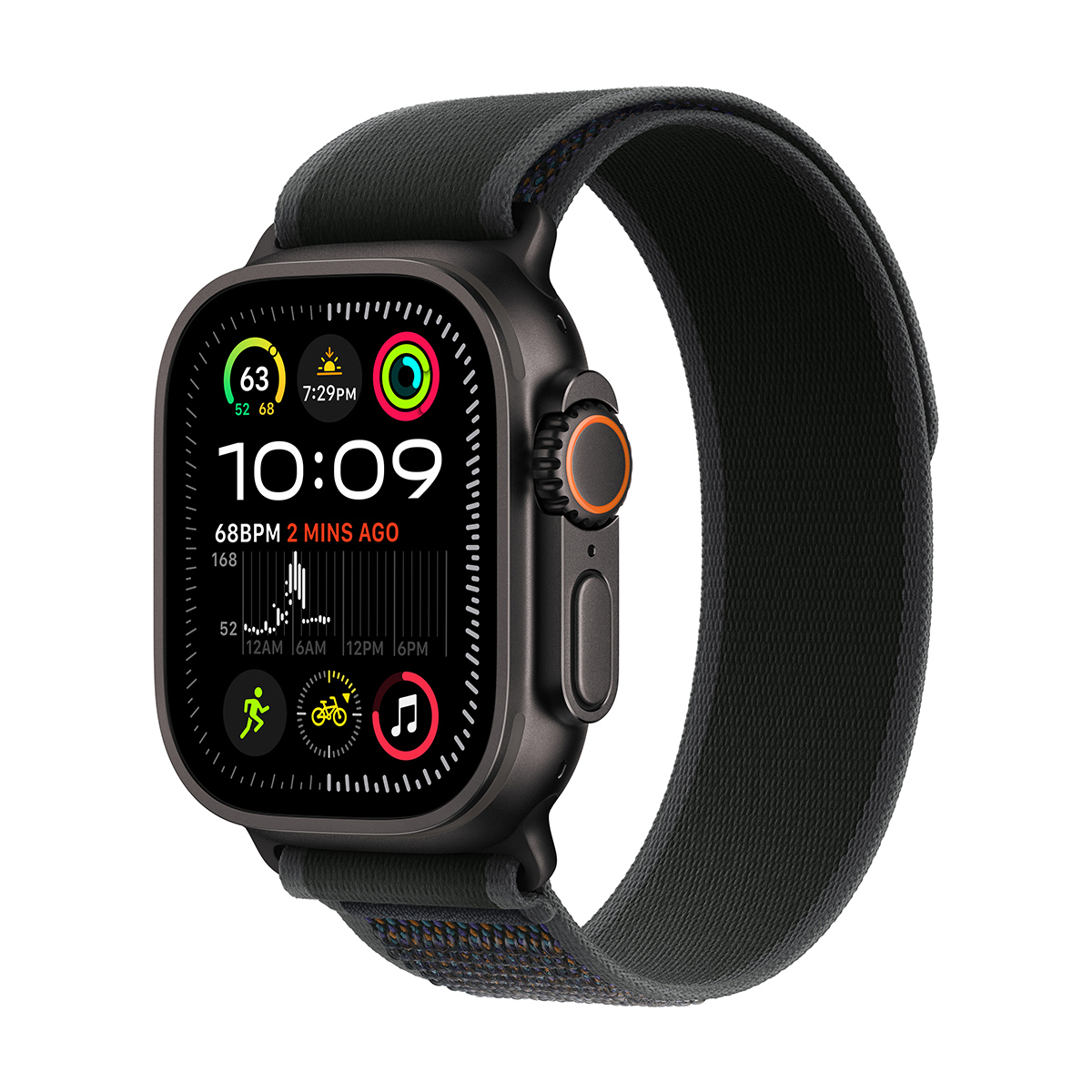 Image of Apple Watch Ultra 2 GPS + Cellular 49mm Titanium Case (2024) Small/Medium Black Trail Loop Black