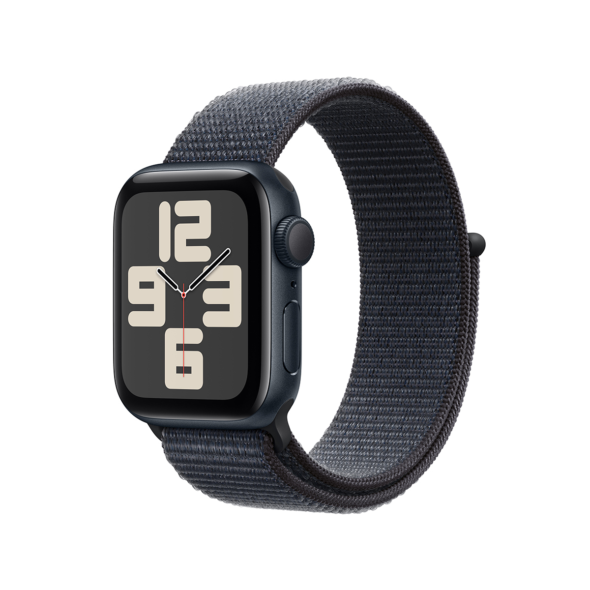 Image of Apple Watch SE GPS Aluminum Case (2024) Adjustable Strap Ink Sport Loop Midnight 40mm