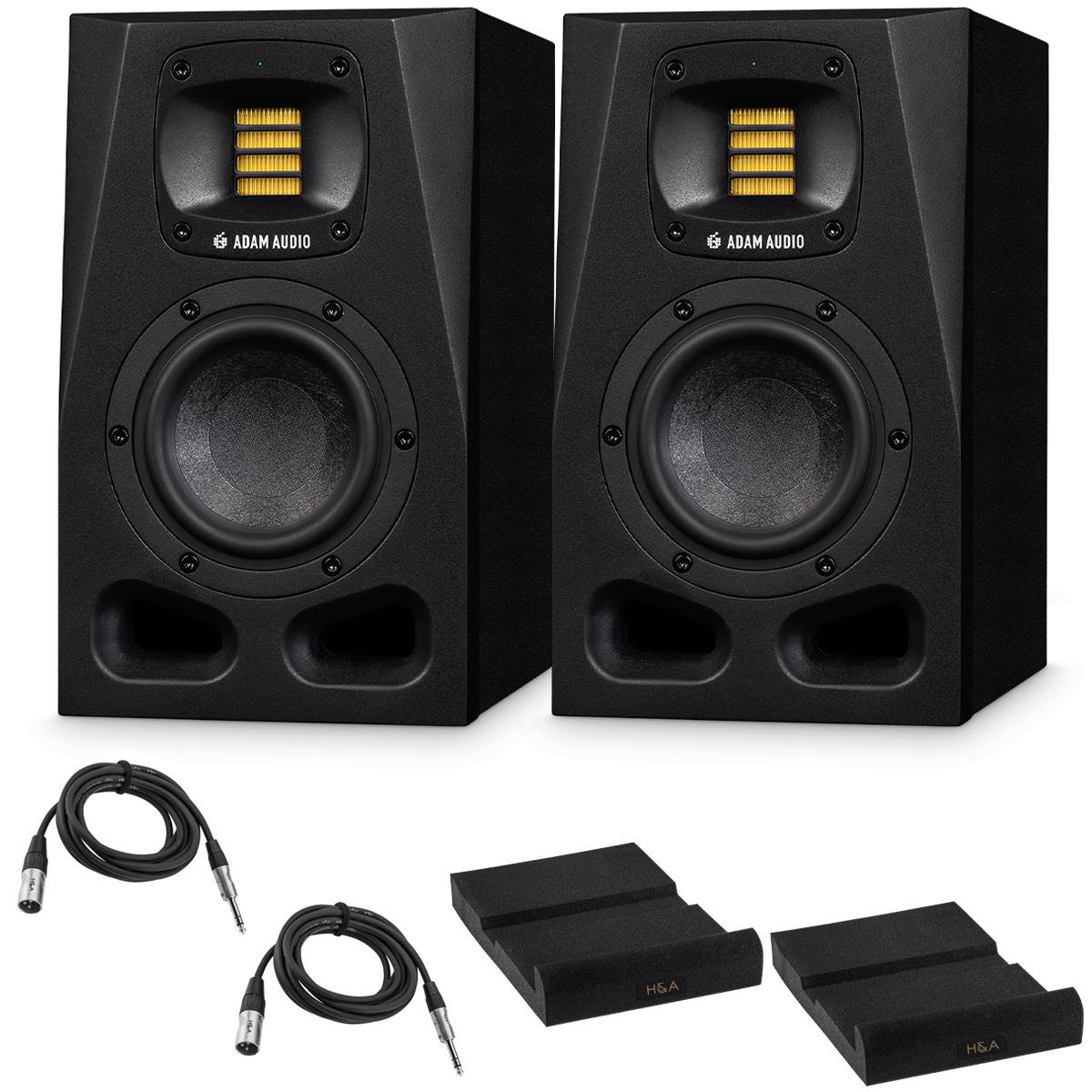 Photos - Speakers Adam Audio 2x A4V Vertical Active Studio Monitor with Isolation Pads & 