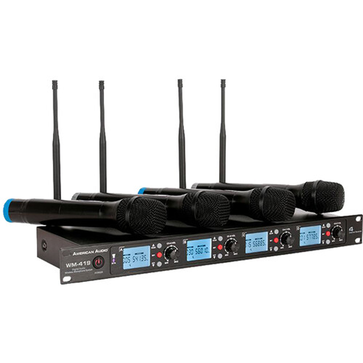 

American DJ WM-419 4-Channel Wireless UHF Handheld Microphone System