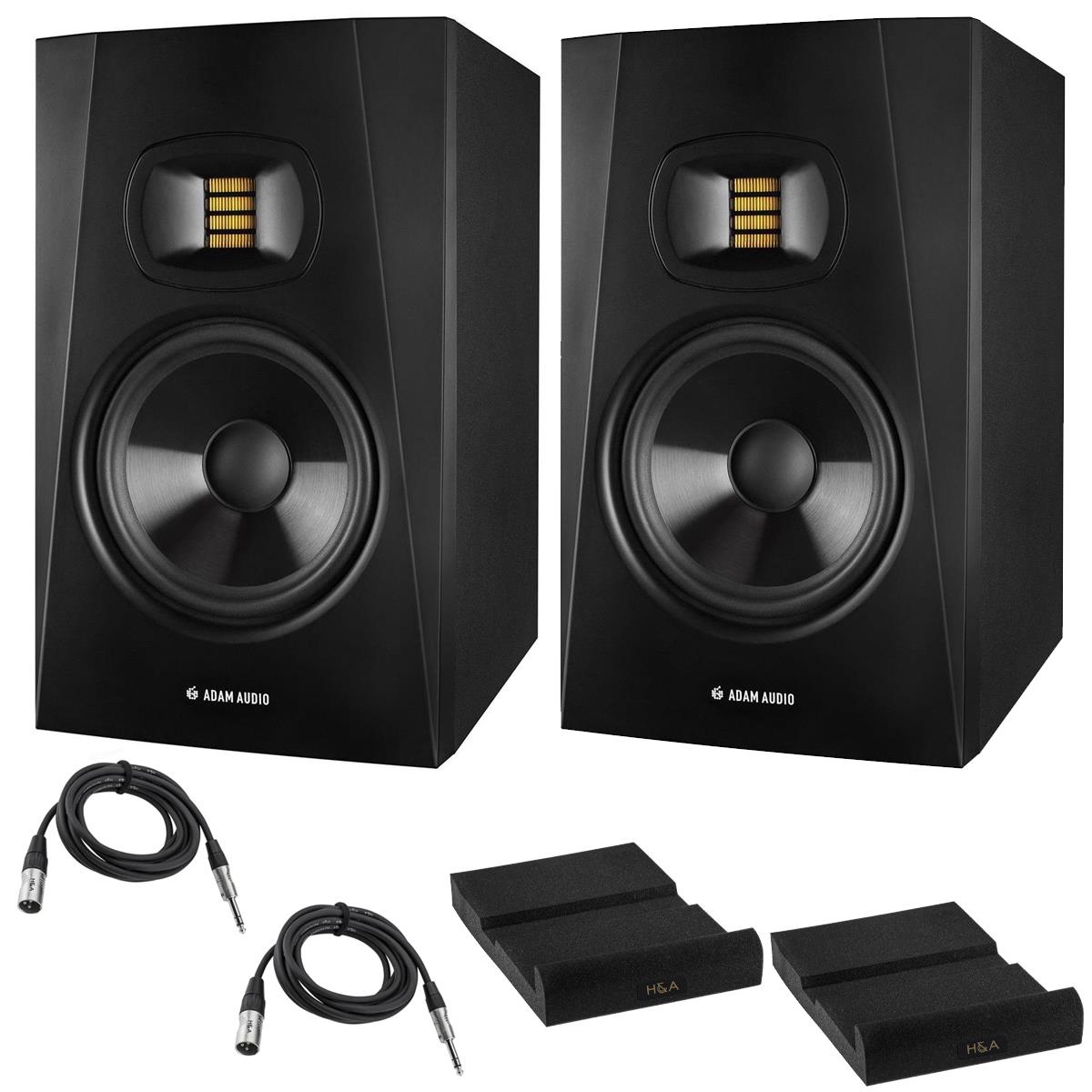 Image of Adam Audio 2x Professional T7V Active Monitor with Isolation Pads &amp; Cables