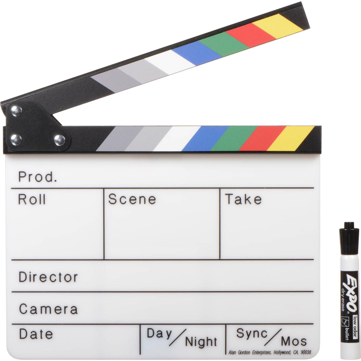 Image of Alan Gordon Enterprises Color Combo Scene Clapper Slate with Pouch and Marker