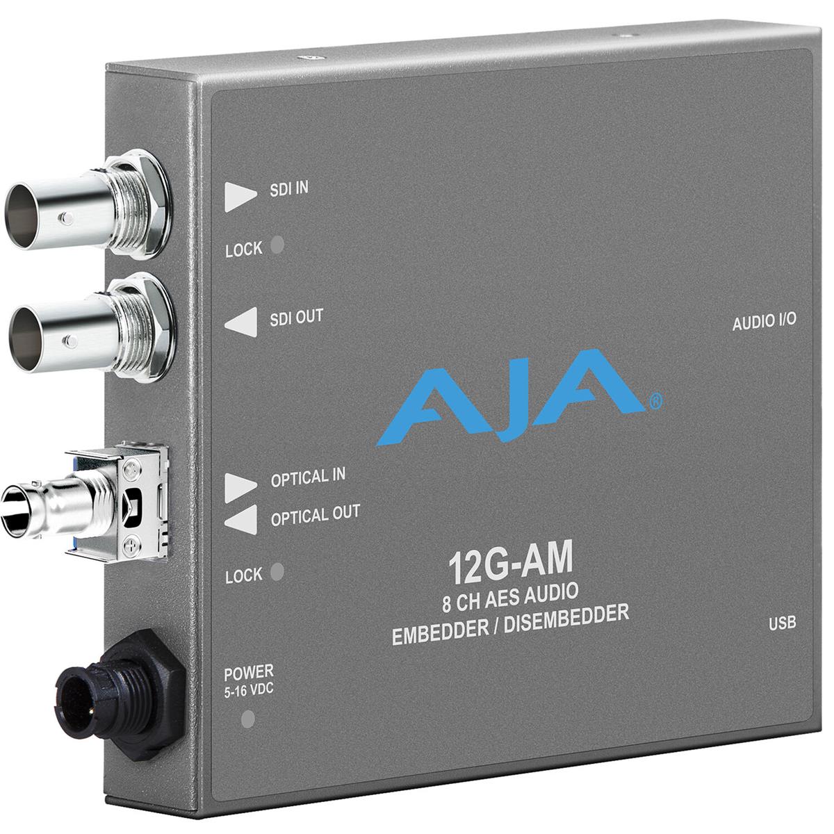 Image of AJA 12G-AM-R-ST 12G-SDI 8Ch AES Audio Embedder/Disembedder Converter