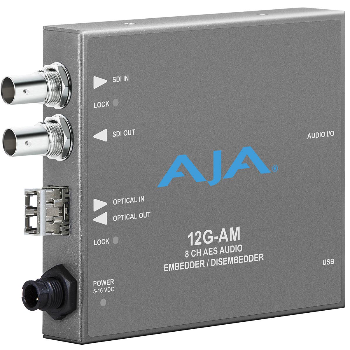 Image of AJA 12G-AM-TR 8-Channel 12G-SDI AES Embedder/Disembedder with LC Fiber TR SFP