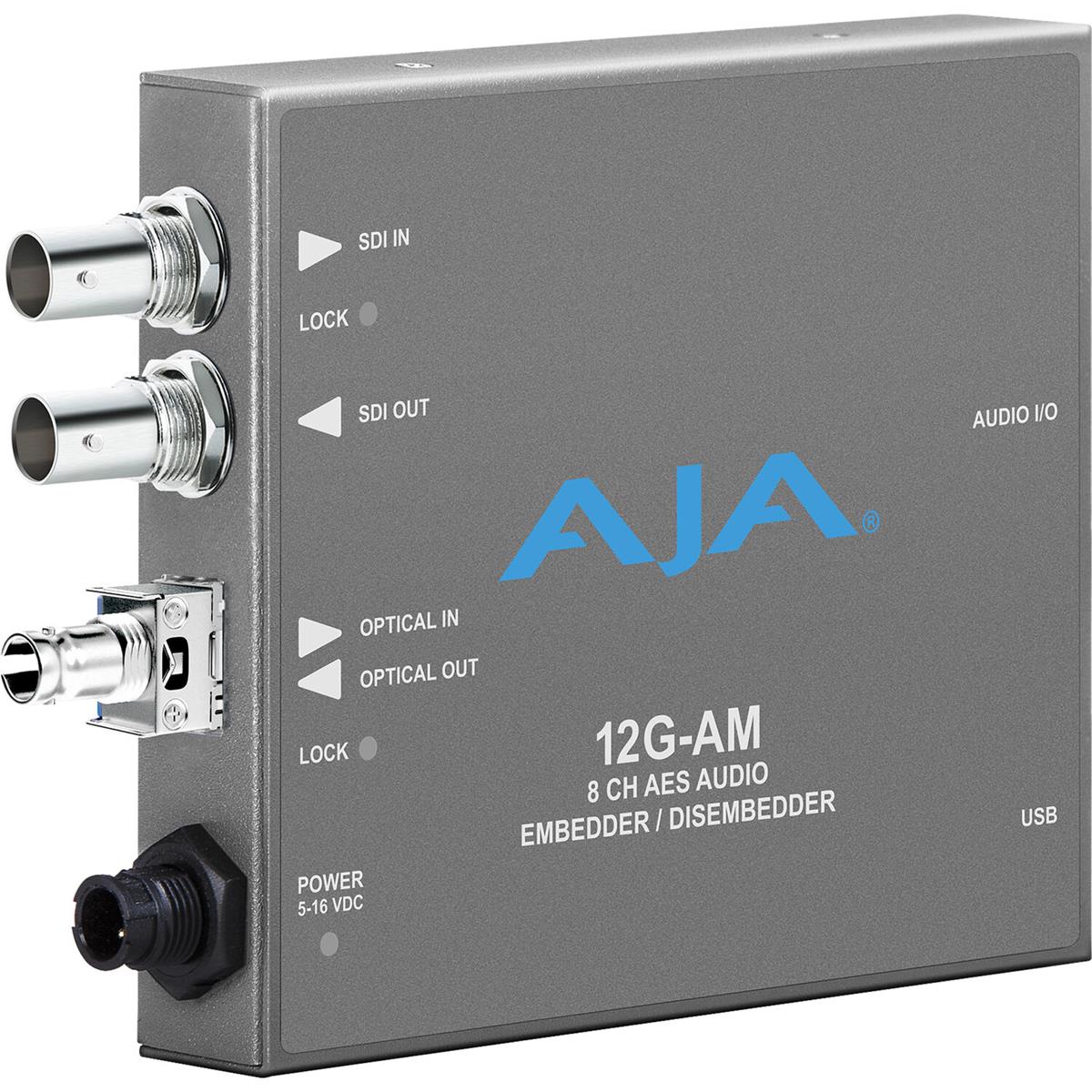Image of AJA 12G-AM-T-ST 12G-SDI 8Ch AES Audio Embedder/Disembedder Converter
