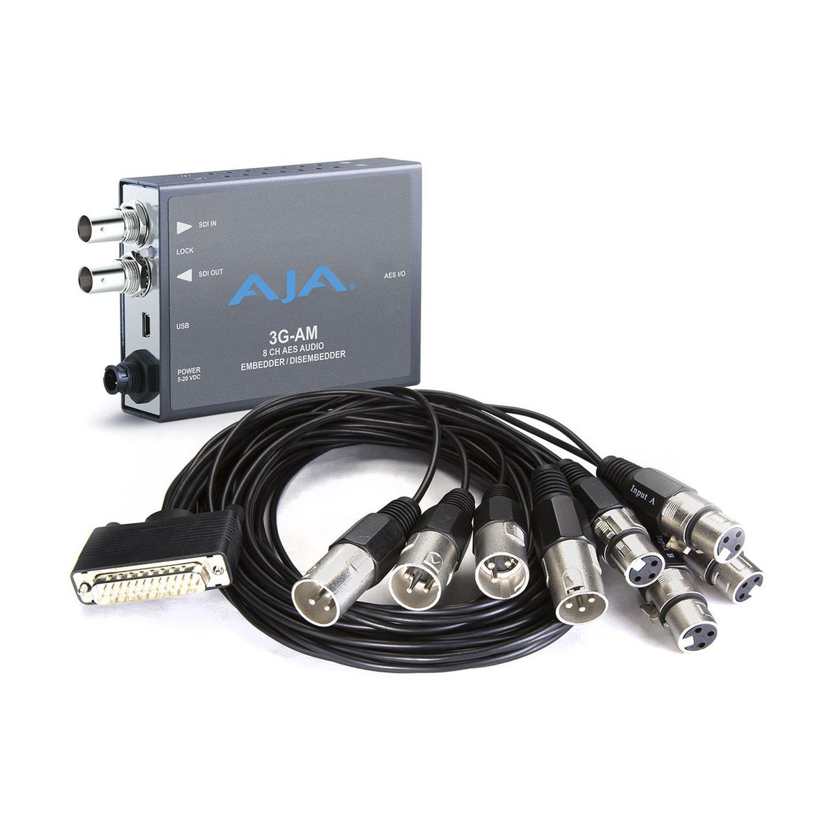 Image of AJA 3G-AM-XLR 3G-SDI 8-Channel AES Embedder/Disembedder with XLR Breakout Cable