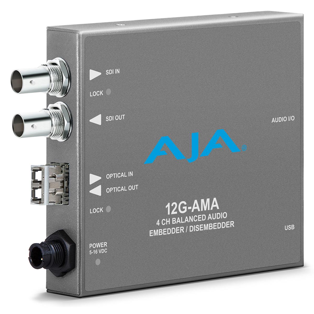 

AJA 12G-AMA-R 12G-SDI 4-Ch Audio Embedder/Disembedder Converter, LC Fiber Rx