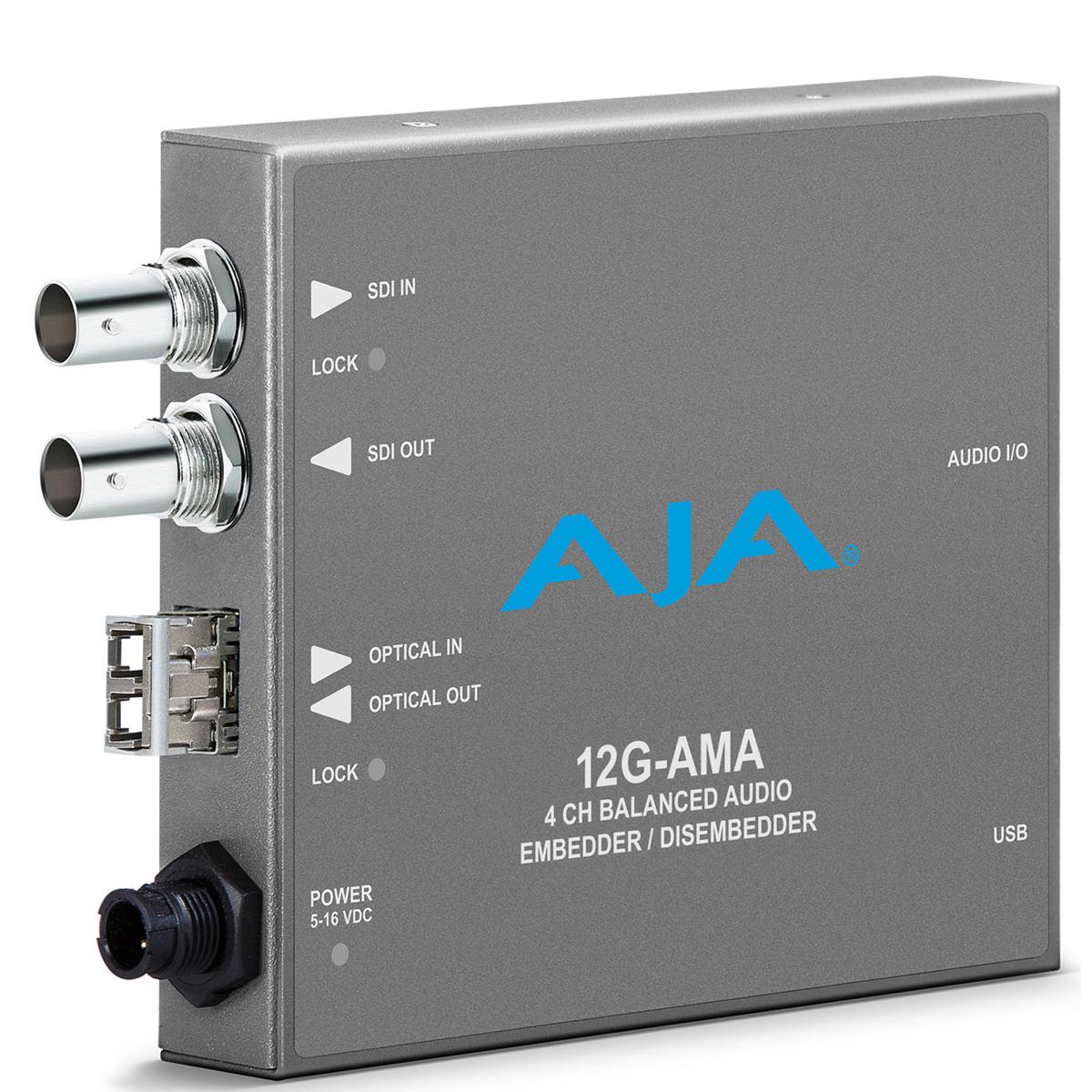 

AJA 12G-AMA-T 12G-SDI 4-Ch Audio Embedder/Disembedder Converter, LC Fiber Tx