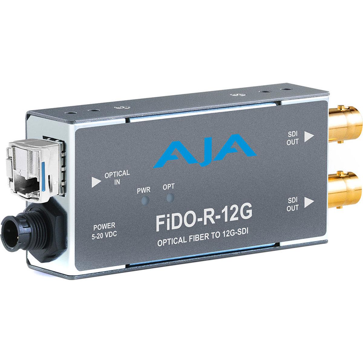 Image of AJA FiDO-R-12G 1-Channel Single-Mode LC Fiber to 12G-SDI Receiver Mini Converter