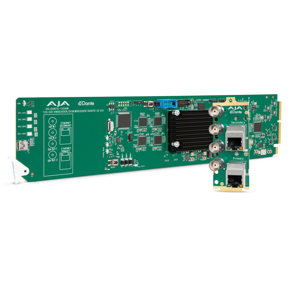 

AJA OG-DANTE-12GAM openGear Dual 12G-SDI/DANTE 64-Channel Embedder/Disembedder