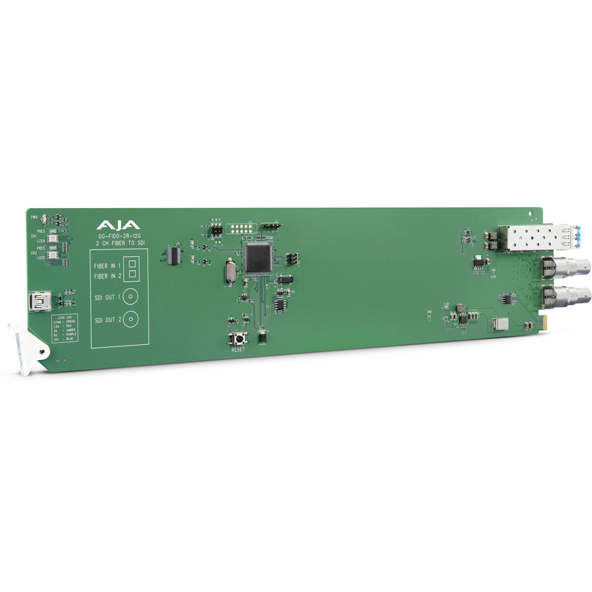 

AJA OG-FIDO-2R-12G openGear 2-Channel Single Mode LC Fiber to 12G-SDI Receiver
