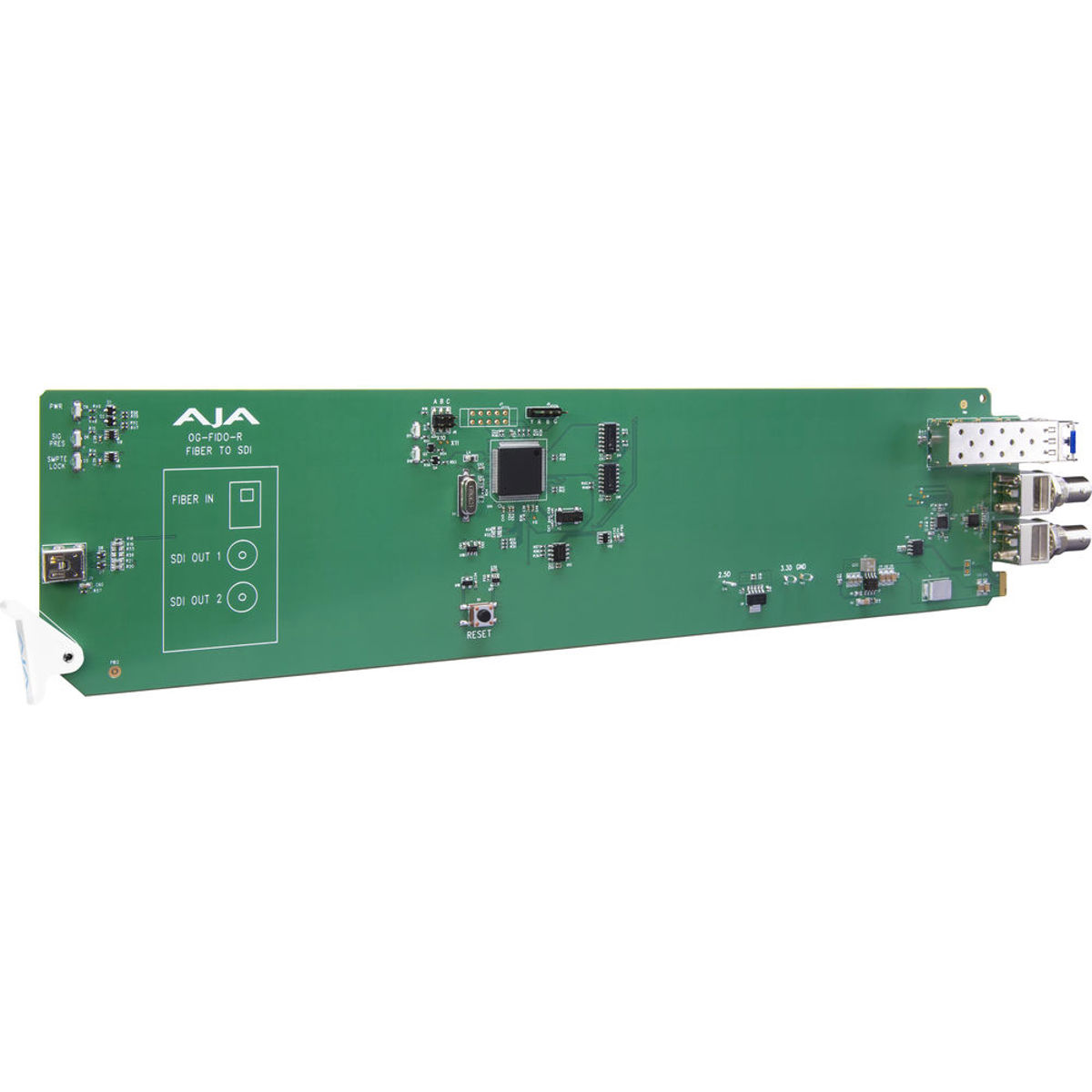 

AJA OG-FiDO-R 1-Ch Single Mode LC Fiber to 3G-SDI Receiver, DashBoard Support