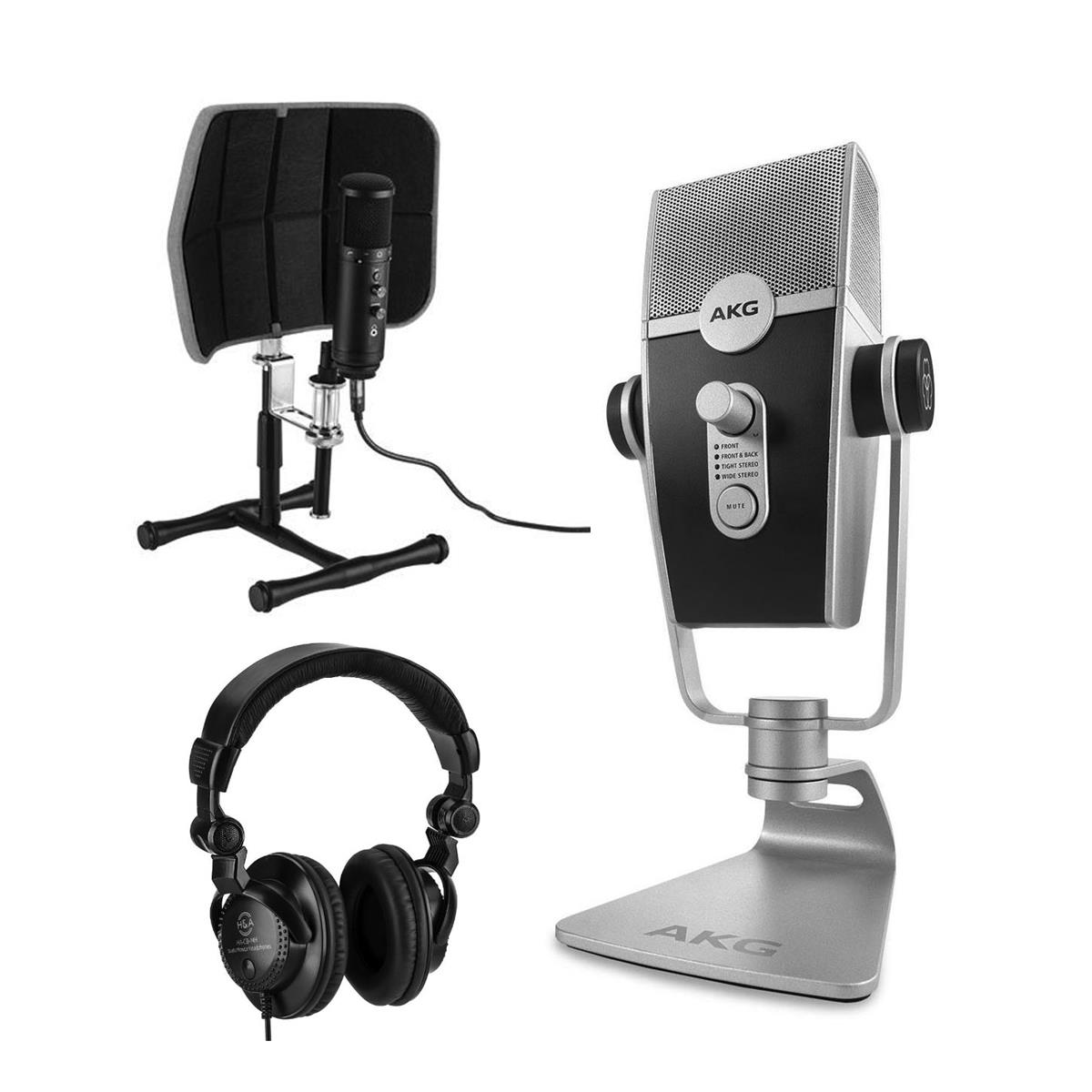 Image of AKG Lyra Multipattern USB Condenser Microphone with Vocal Recording Setup Kit