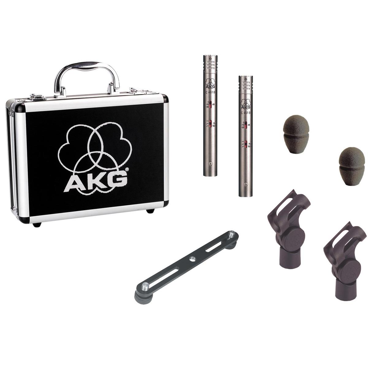 

AKG C451 B Matched Pair Condenser Microphone, Set of 2, Satin Nickel