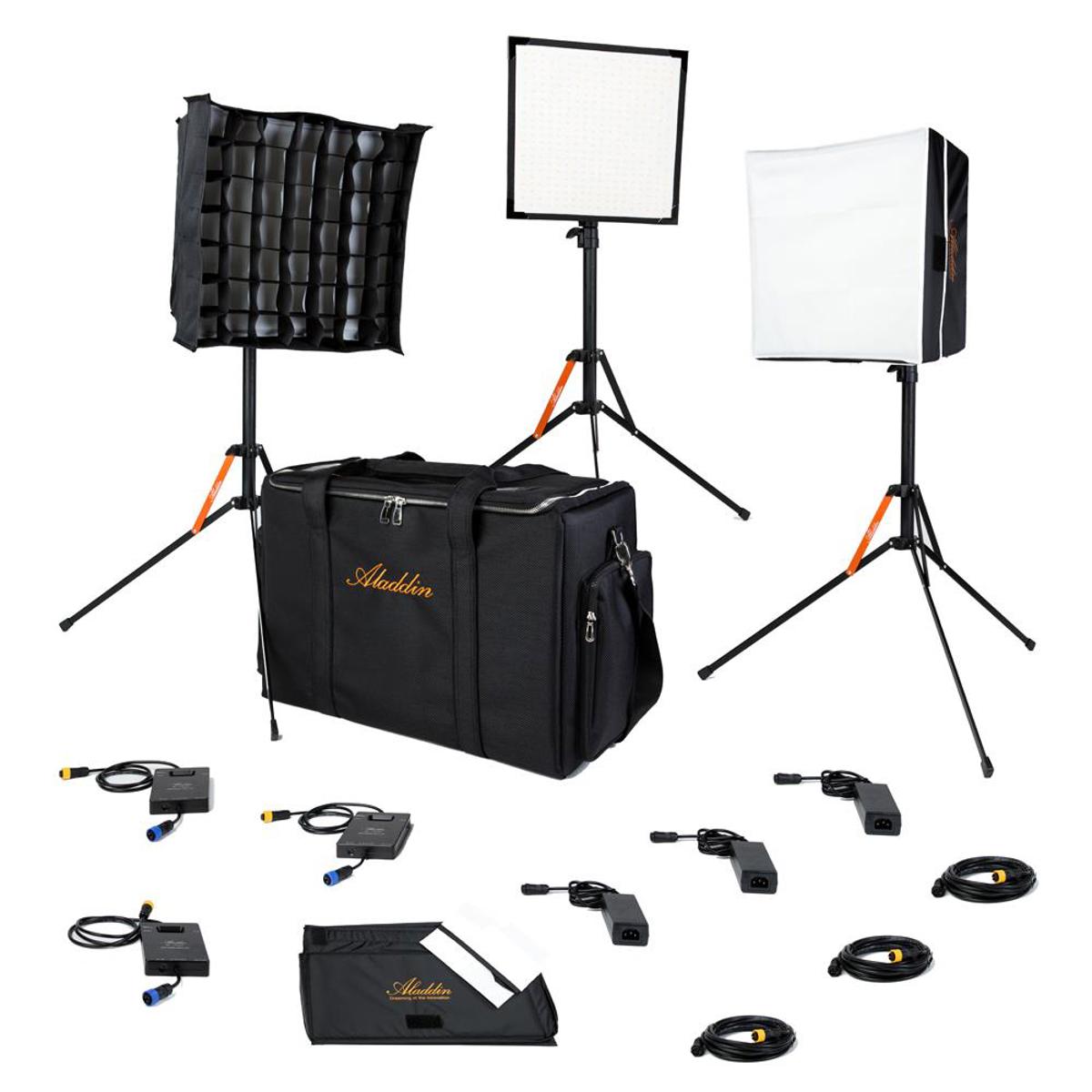 Photos - Studio Lighting Aladdin Bi-Flex1 Bi-Color LED Panel Kit, Includes 3x LED Panel AMS-FL50BI 