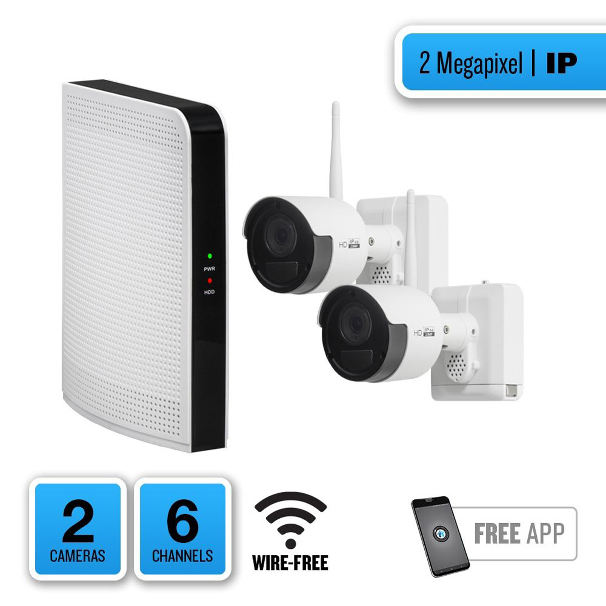 

Alibi HDVision 8-Ch Wire-Free 32GB NVR Security System, 2x 2MP IP Bullet Cameras