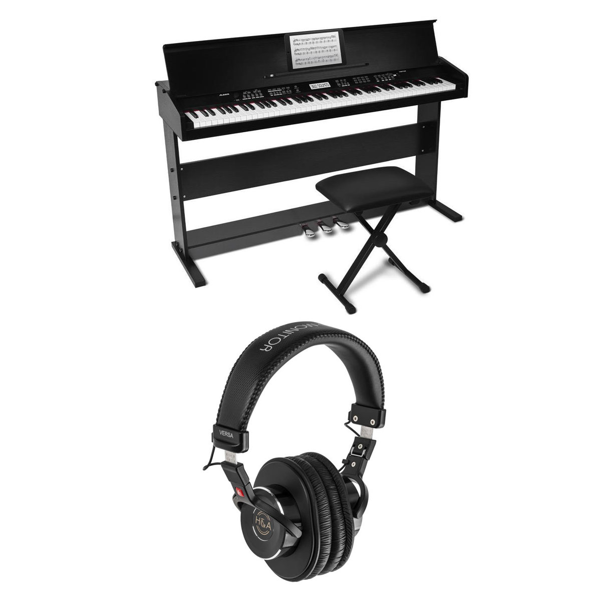 

Alesis Virtue 88-Key Digital Piano with Stand, Adjustable Bench, Headphones