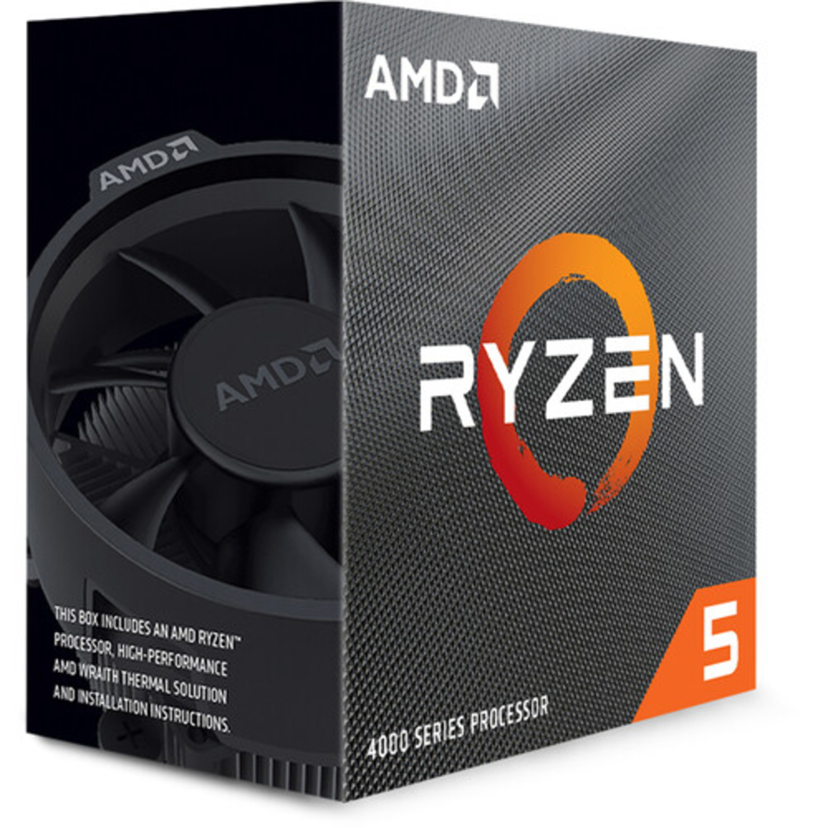 AMD Ryzen 5 4500 3.6GHz 6-Core AM4 Processor, Black, Wrap Packaging -  100-100000644MPK