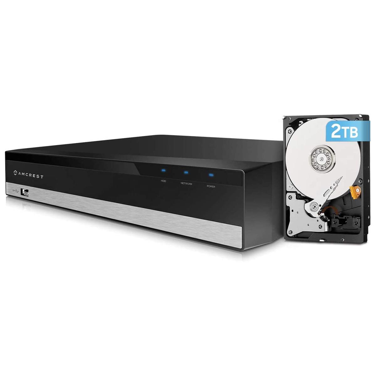 

Amcrest AMDV5108 4K UHD 8-Channel H.265 AI DVR with 2TB HDD
