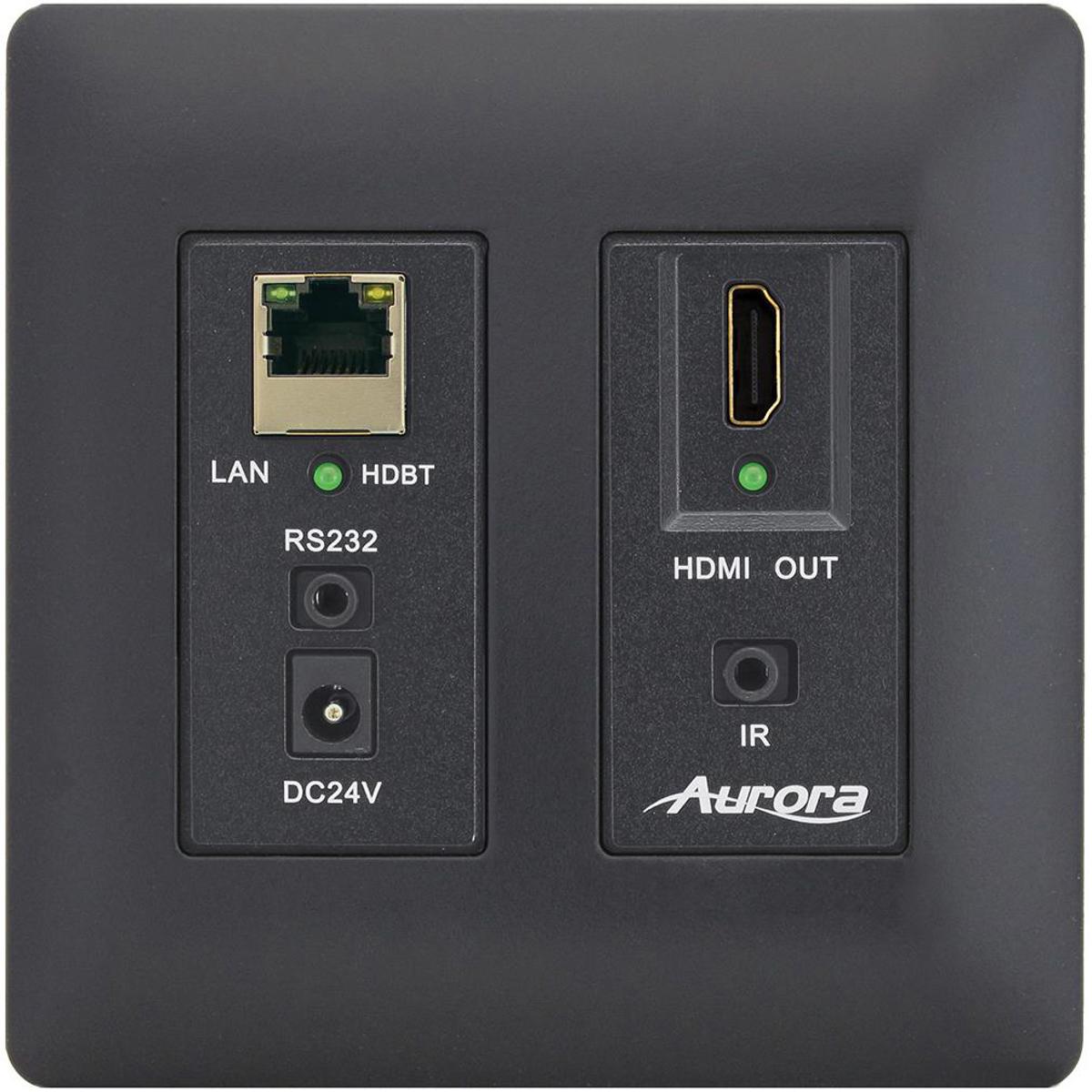 

Aurora Multimedia DXW-2E-RX2 HDMI HDBaseT Wall Plate Receiver, Ethernet, Black