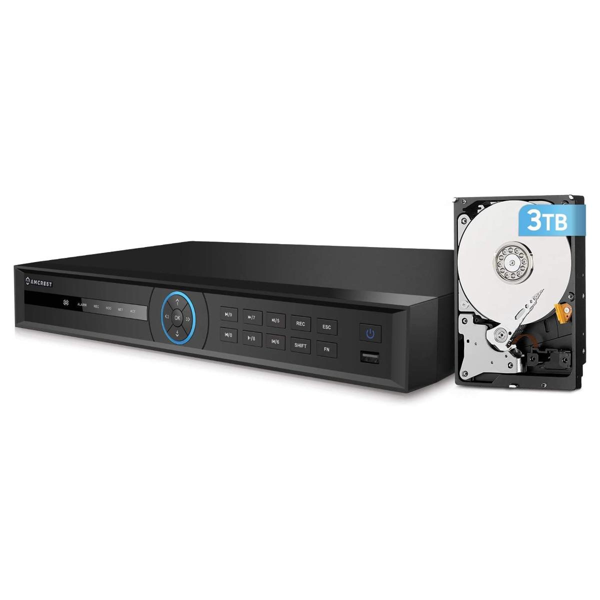 

Amcrest NV5208E 4K UHD 8-Channel H.265 8-Port PoE Network Video Recorder,3TB HDD