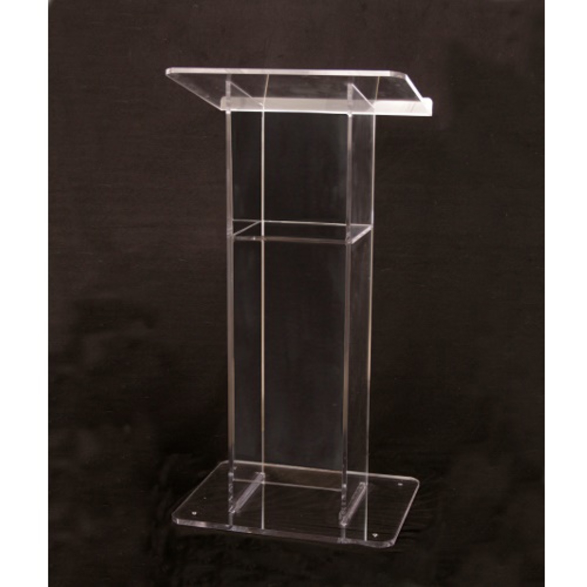 

AmpliVox SN3540 Acrylic "H" Style Lectern with Shelf, Clear
