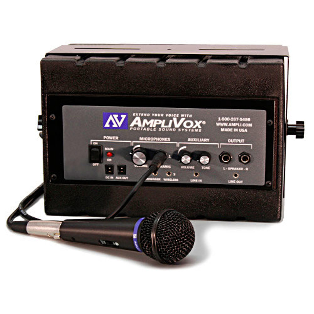 

AmpliVox SS1230 Mity Box Amplified Speaker with Wired Mic, Single
