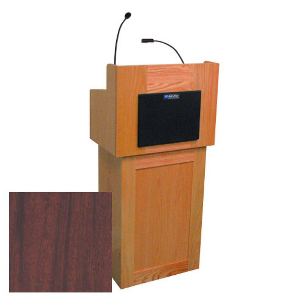 

AmpliVox SS3010 Oxford Two Piece Lectern with Sound System, Mahogany