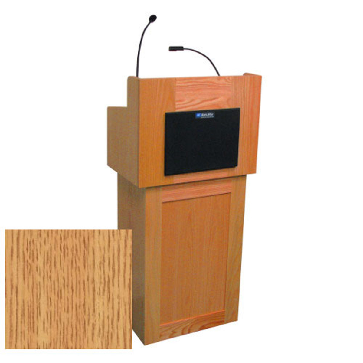 

AmpliVox SS3010 Oxford Two Piece Lectern with Sound System, Natural Oak