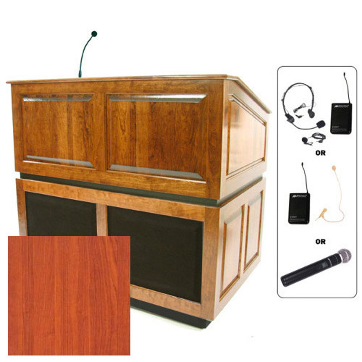 

AmpliVox SW3035 Ambassador Lectern with Lapel Mic, Cherry