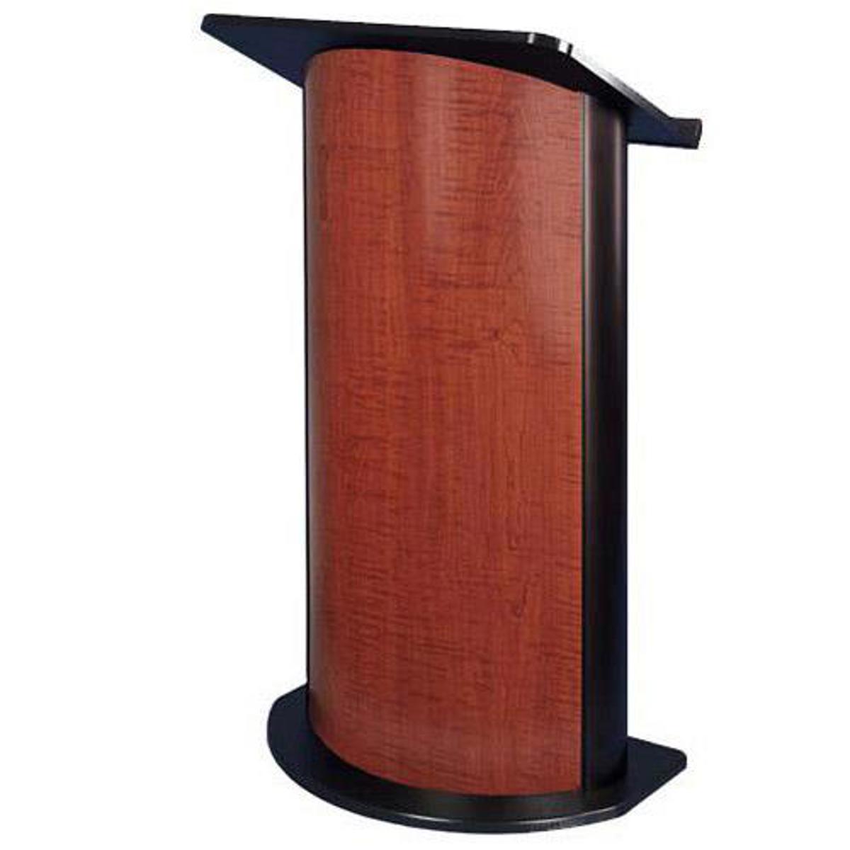 

AmpliVox SW3145 Wireless Curved Cherry Panel Lectern with Sound System