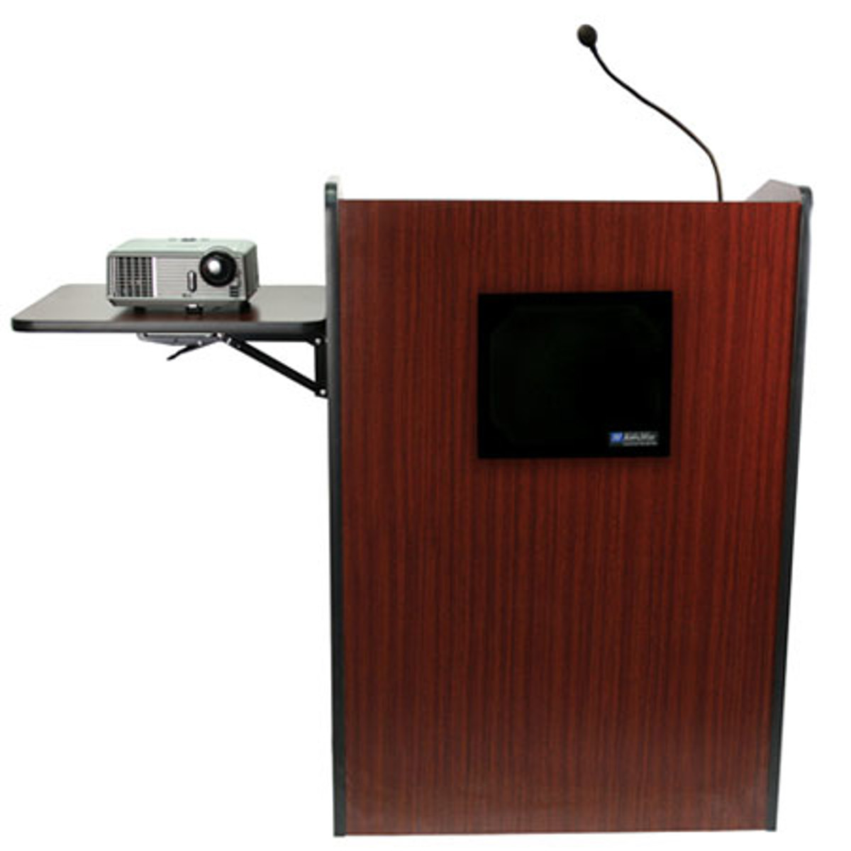 

AmpliVox Wireless Presentation Podium with Lapel Mic, Mahogany