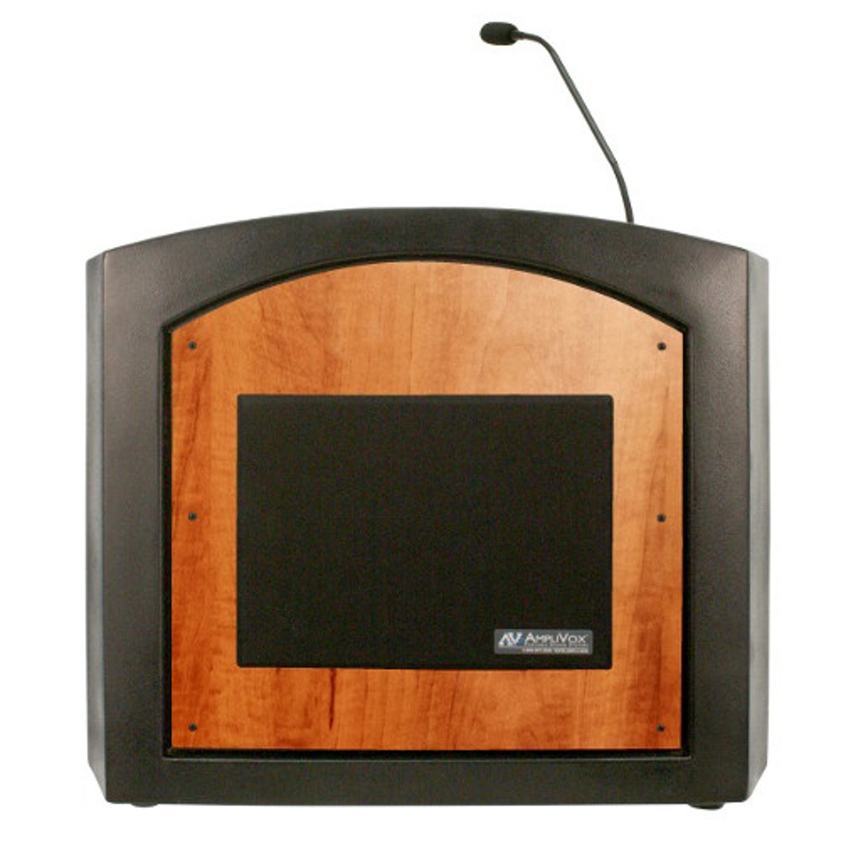 

AmpliVox SW3240 Wireless Pinnacle Tabletop Lectern with Handheld Mic, Walnut