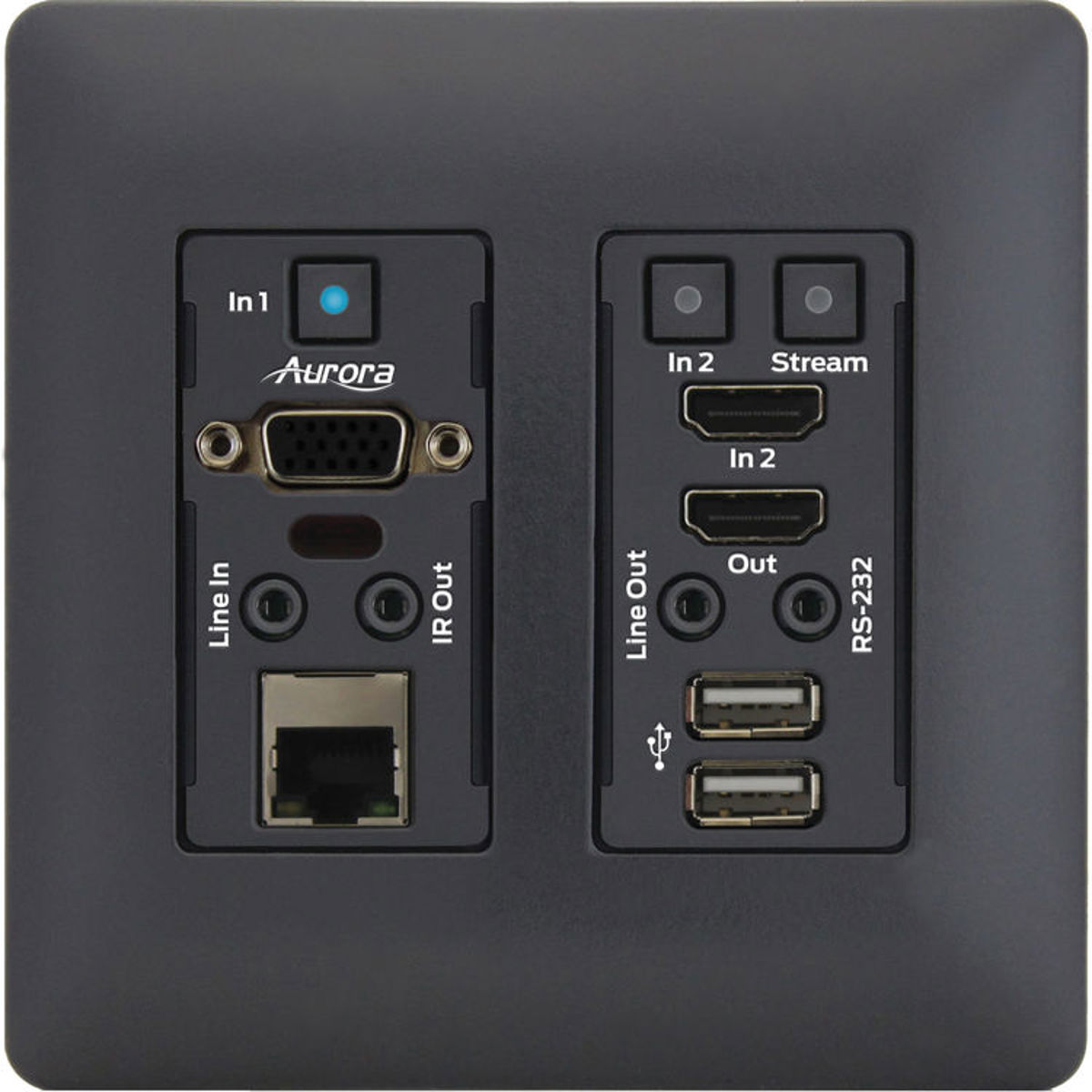 

Aurora Multimedia VLX-TCW2V-C 4K IP Audio/Video Distribution Wall Plate, Black