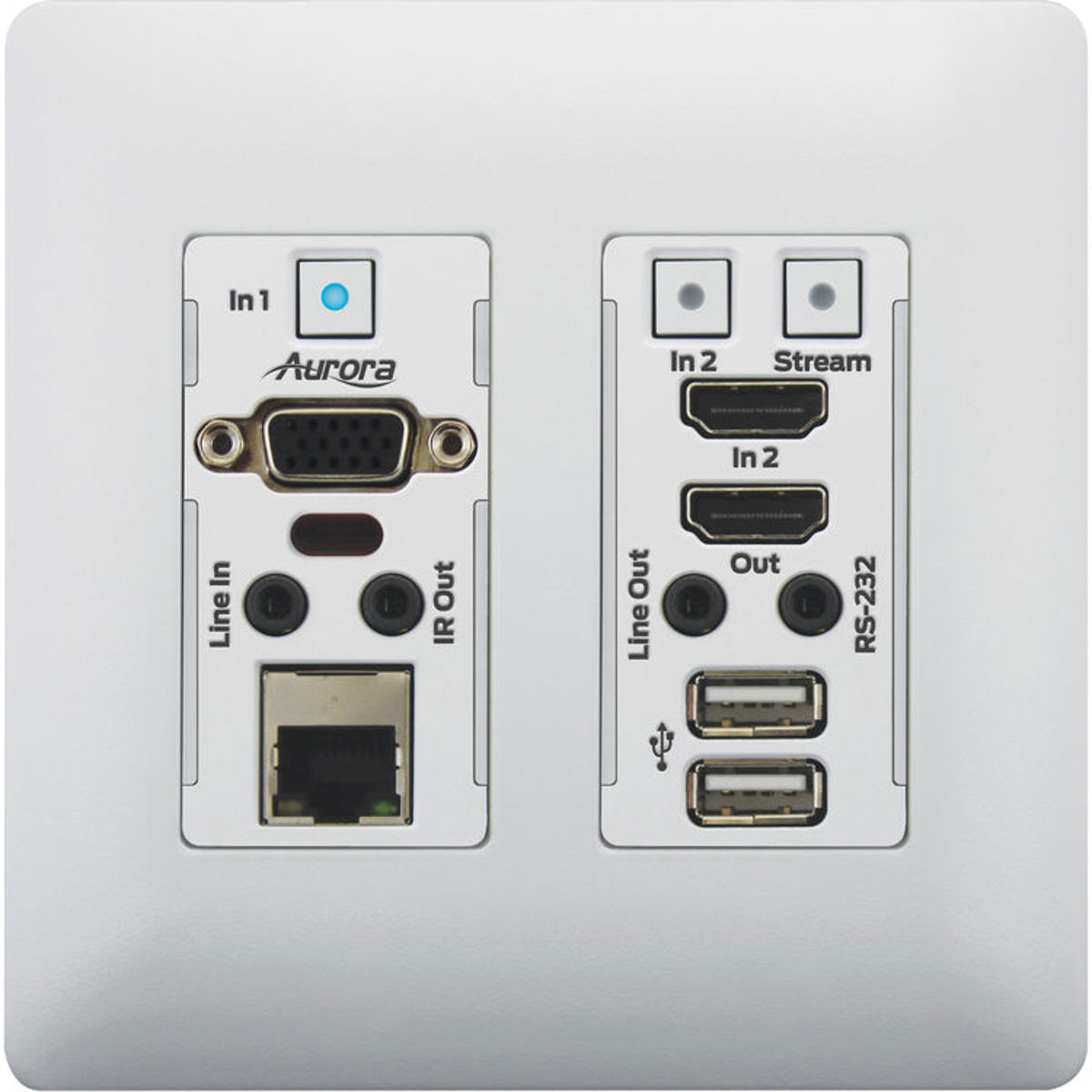 

Aurora Multimedia VLX-TCW2V-C 4K IP Audio/Video Distribution Wall Plate, White