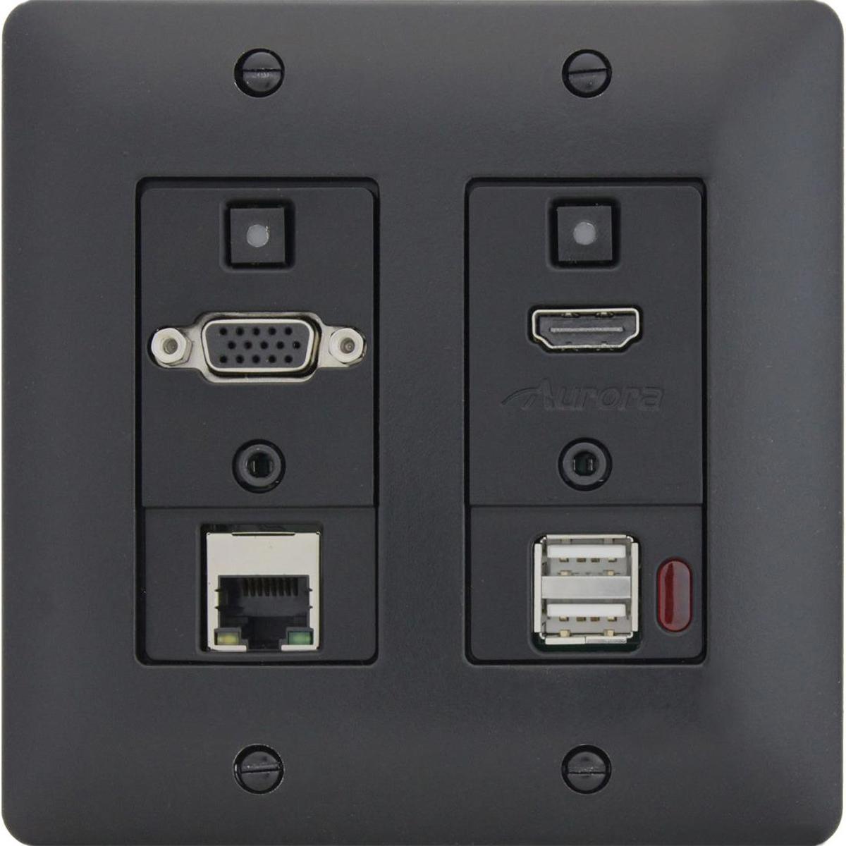 

Aurora Multimedia 2-Input HDBaseT Wall Plate Extender, Black
