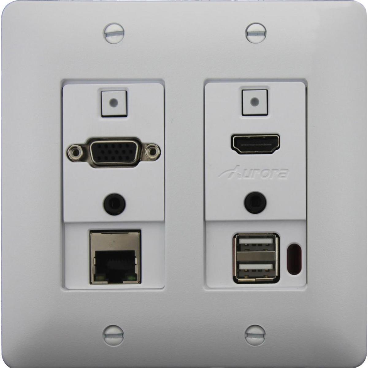 

Aurora Multimedia 2-Input HDBaseT Wall Plate Extender, White