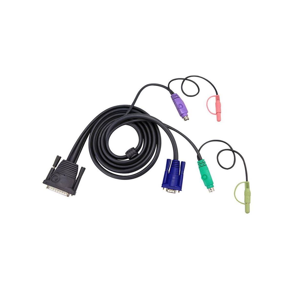 

Aten 2L1701P 6' DB-25M to HDB and PS/2 Male KVM Cable with Audio