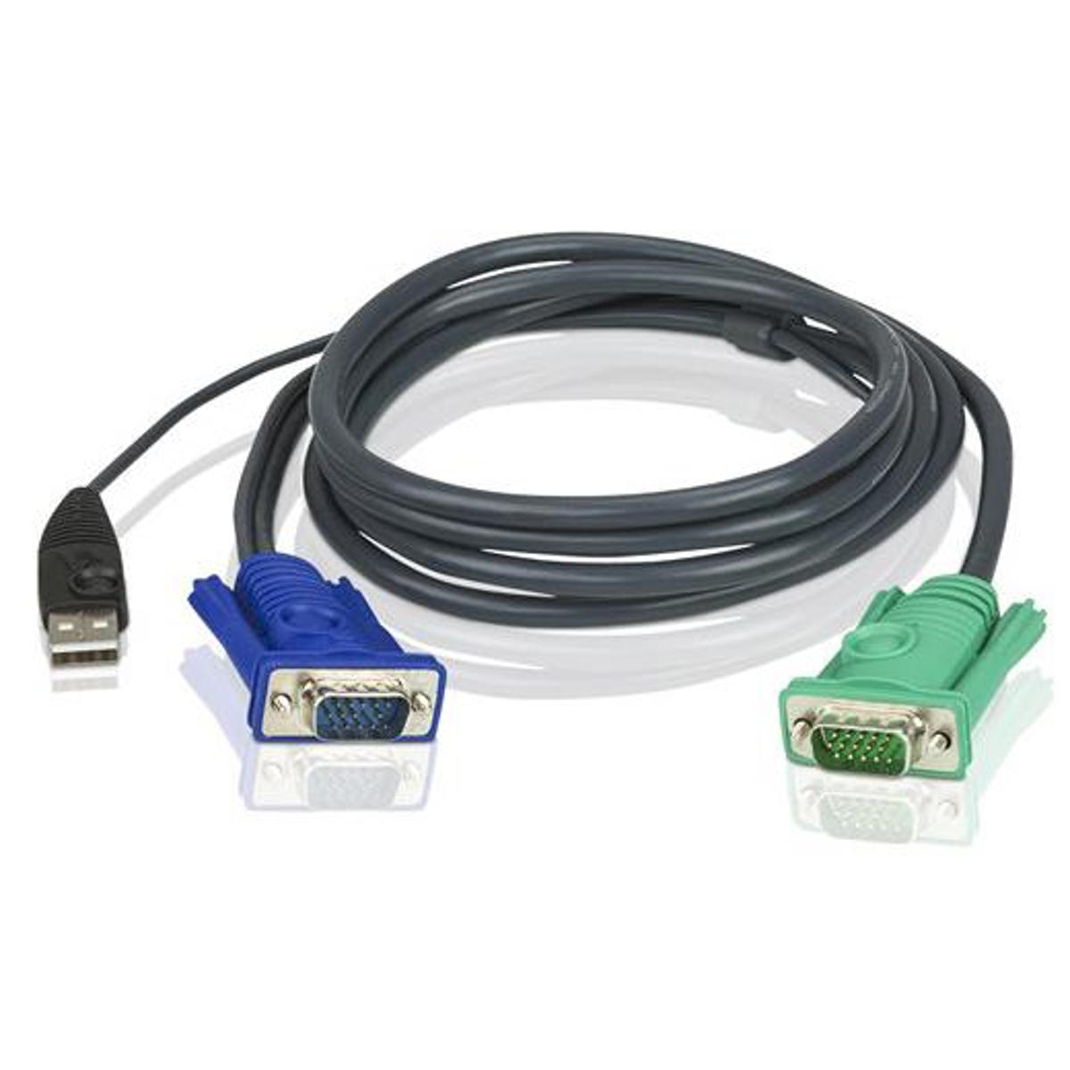 

Aten 2L5201U 4' SPHD15M to HDB & USB A Male KVM Cable