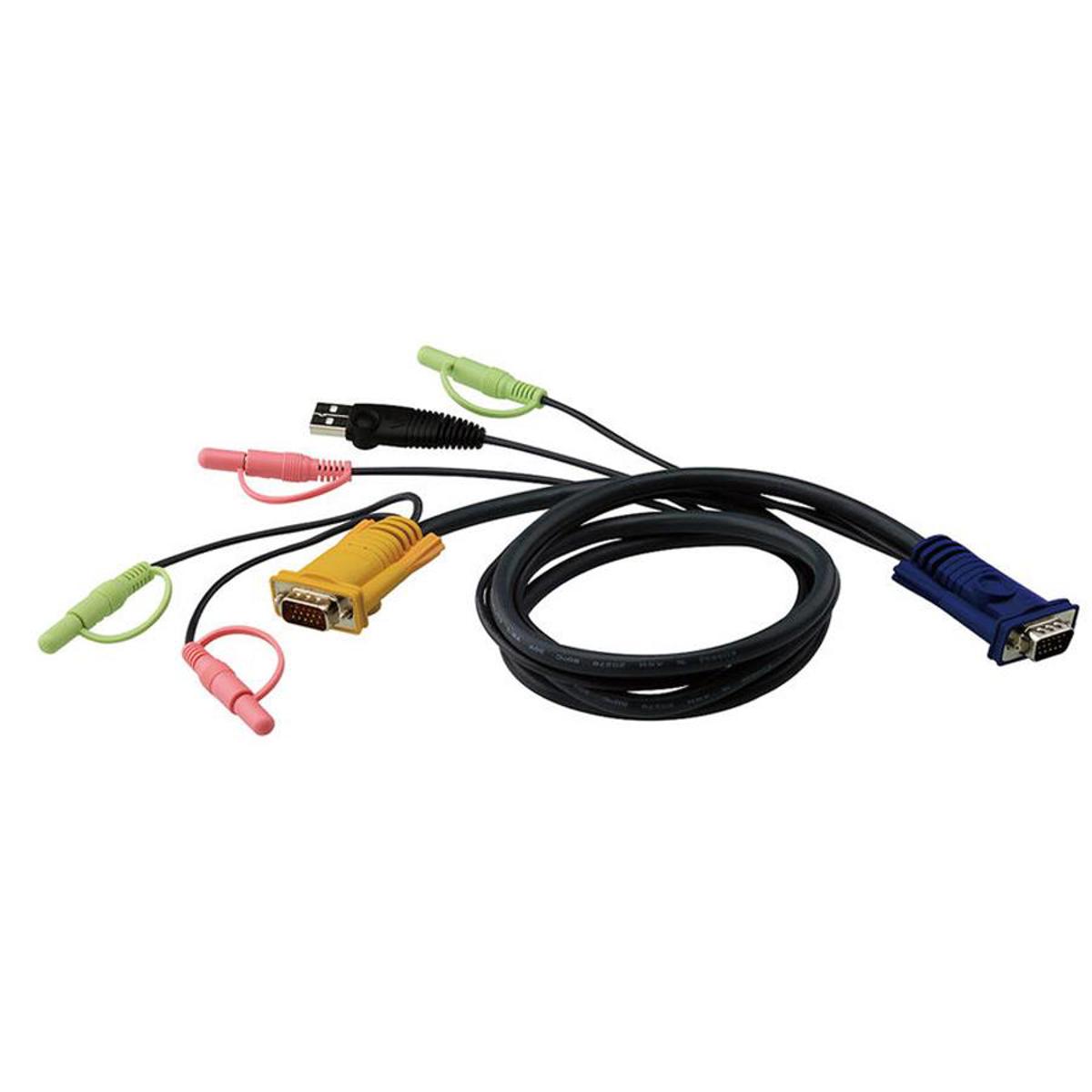 

Aten 2L5301U 4' SPHD Male to HDB and USB A Male KVM Cable with Audio Plugs